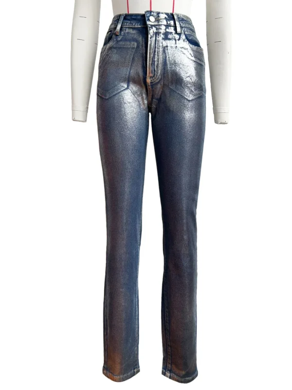 Women Streetwear Button High Waist Penil Denim Pants 2024 INS Summer Fashion Classic Stretch Skinny  Jeans Trousers