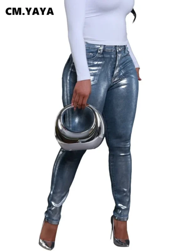 Women Streetwear Button High Waist Penil Denim Pants 2024 INS Summer Fashion Classic Stretch Skinny  Jeans Trousers - Image 4